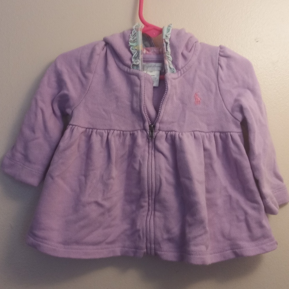 Ralph Lauren zip up flair bottom hoodie. Size 12m